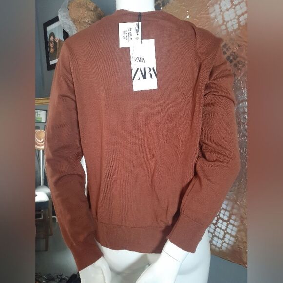 Nwt Zara Wool Blend Fine Knit Cardigan - Picture 4 of 12